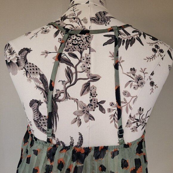 Women’s Unbranded Sheer Pleated Animal Print Halter Strappy Tank Top Size S - Picture 3 of 7